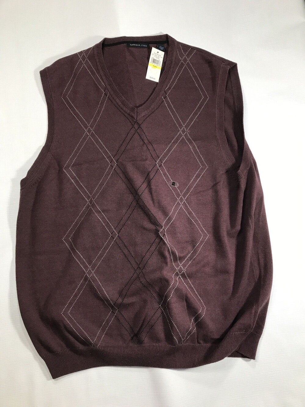 Van Heusen Diamond Knit Pullover Men's Sweater Vest Size XL NEW